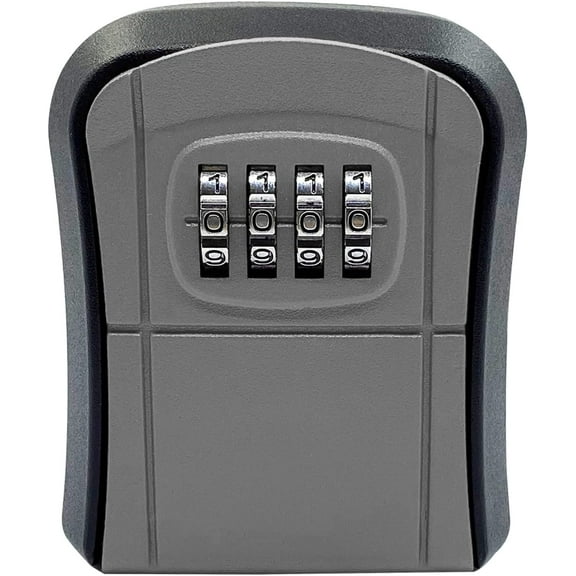 Security key box, key code box, key security box, 4-position lockable box, wall mounted password lock, gray
