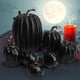 thumbnail image 5 of 7 calabazas falsas de espuma, lindas y realistas mini calabazas de Halloween. Negro, 5 of 8