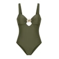thumbnail image 6 of BSDJILFG One-Piece Swimsuit for Women Petite Full Coverage Summer Bathing Suit front Hook Cutout Slimming Spring Suit, 6 of 7