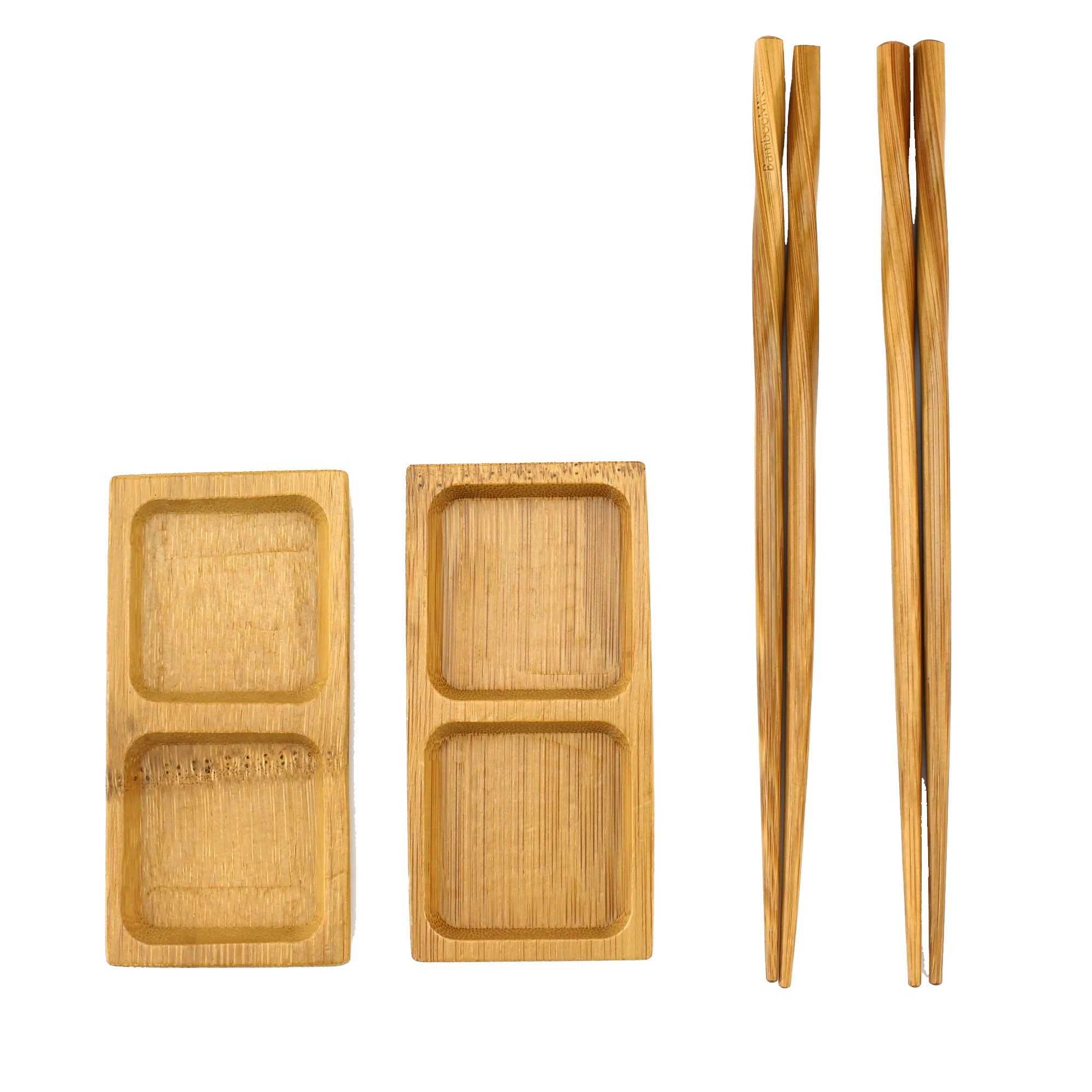 BambooMN Sushi Serving Soy Sauce Tray / Pickled Ginger and Wasabi