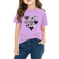thumbnail image 4 of Bnwani Shirts for Girls Breathable Printed Boys T Shirts Crew Neck Tee Purple Sizes 3-9, 4 of 9