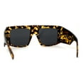 thumbnail image 2 of Lunettes de Soleil Rétro à Tige Plate, Uniques, Épaisses, Style Temple Mafioso, Écaille, Noir, 2 of 4