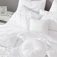 thumbnail image 3 of Chezmoi Collection Sydney 7-Piece Pinch Pleat Comforter Set, Lightweight Pintuck Bedding for All Season, King, White, 3 of 9
