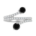 thumbnail image 2 of Aonejewelry 0.65 Ct. Twt Black Diamond Engagement Fashion Ring Crafted In 14k Solid White Gold, 2 of 4