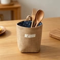 thumbnail image 4 of Small Cotton Linen Hanging Storage Basket, Washable Wall Mounted Organizer Bag, Practical Container for Kitchen, Bathroom and Household Sundries Arrangement, 4 of 7