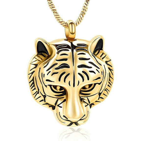 Lion Head / Tiger Head Cremation Urn Necklace for Ashes for Men Memorial Ashes Holder Keepsake Pendant Stainless Steel Mens Ashes Keepsake Memorial Jewelry