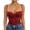Burgundy, variant on Womens Lace Mesh Corset Bodysuit Tops Spaghetti Strap Cami Tops One Piece Sleeveless Tank Bodysuit Shapewear Snap Crotch Bustier Romper Jumpsuit M Black