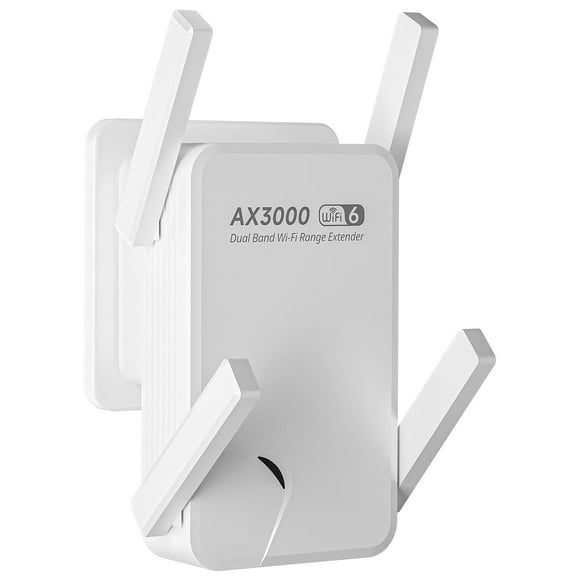 AOOEPU AX3000 WiFi 6 Range Extender, Dual Band WiFi Repeater Signal Booster for Home, 3000Mbps Speed, 150 Device Support, 4 External Antennas, Up to 20888 sq.ft Coverage