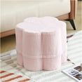 thumbnail image 6 of Floral Pouf Ottoman, Foot Stools Ottoman with Foam Chunk Filling, Puff Foot Rest for Couch, Living Room, Kids Room, Pink, 6 of 12