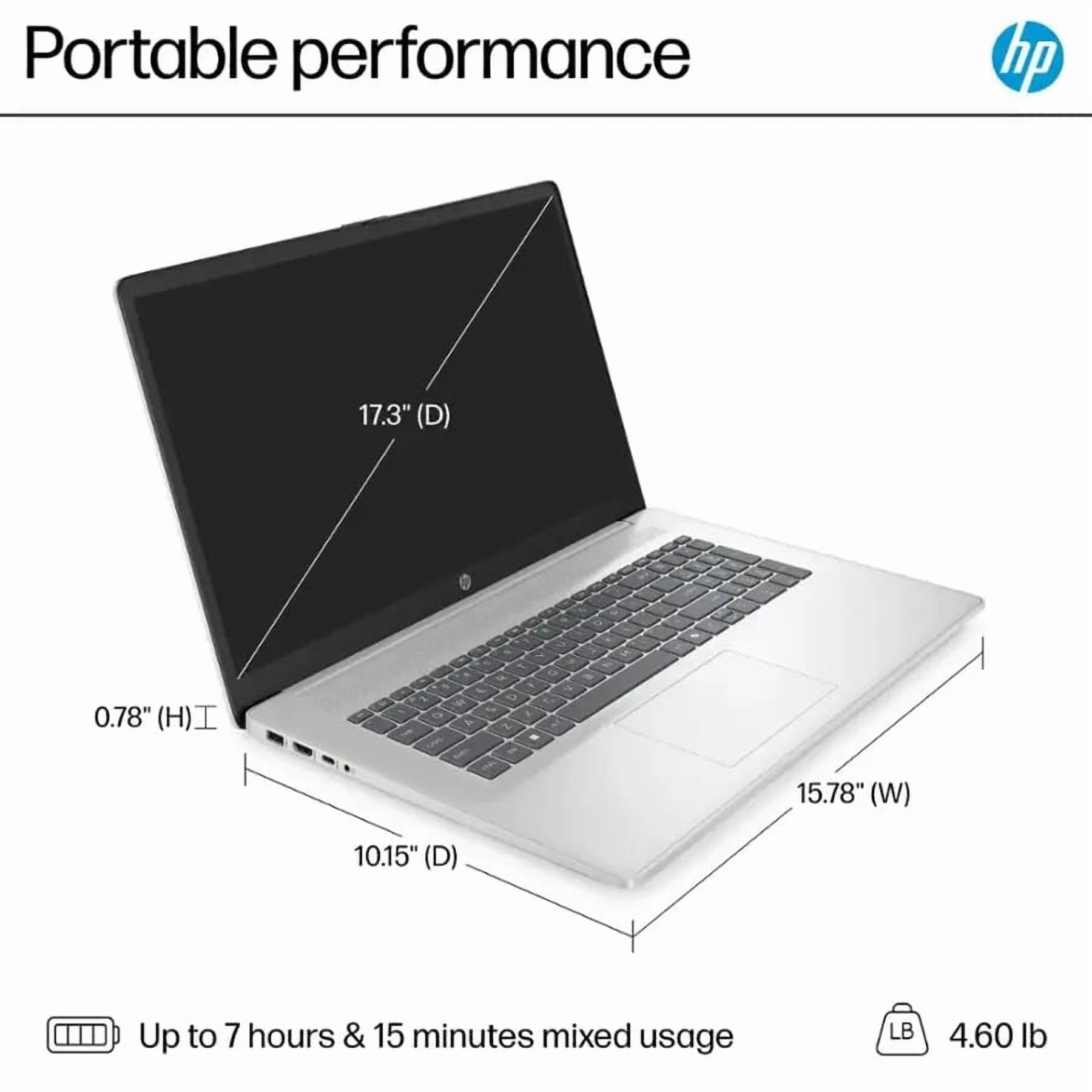 HP 17.3" Laptop for Business and Students 2025 * w/Office & External DVD Drive * HD+ Anti-Glare Display * Intel (8-Core) i3 - N305 * Win 11 Pro * Wi-Fi 6 * Copilot AI * 32GB RAM * 1TB SSD