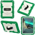 thumbnail image 5 of Dteck Case for iPad 10th Generation 10.9" 2022, Military Grade Shockproof Silicone Protective Cover for iPad 10th Gen 10.9 Inch Rotatable Stand with Handle Holder Shoulder Strap Cover, Deep Green, 5 of 8