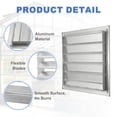 thumbnail image 3 of Cubierta de Ventilación de Aluminio Uxcell, Rejilla de Ventilador de Escape Louvered Automática de Gravedad Cuadrada de 12x12 Pulgadas, 3 of 6