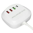 thumbnail image 3 of Cargador multipuerto con enchufe USB T3P, concentrador de cargador USB PD QC3.0 multifuncional de 4 puertos, enchufe 100-240VUK, 3 of 9