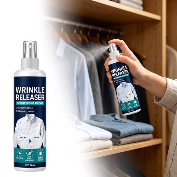 Instant Removal Spray 100ml Travel Size Anti Static Fabric Refresher for Clothes No Ironing Quick Action Compact Bottle
