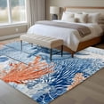 thumbnail image 5 of Ocean Whale Washable Living Room Rugs 6'x9', Orange Blue Summer Sea Animal Corals Blue Wooden Low Pile Throw Large Area Rug Non-Slip Sturdy Edge Binding Carpet for Dining Room Kitchen Office, 5 of 9