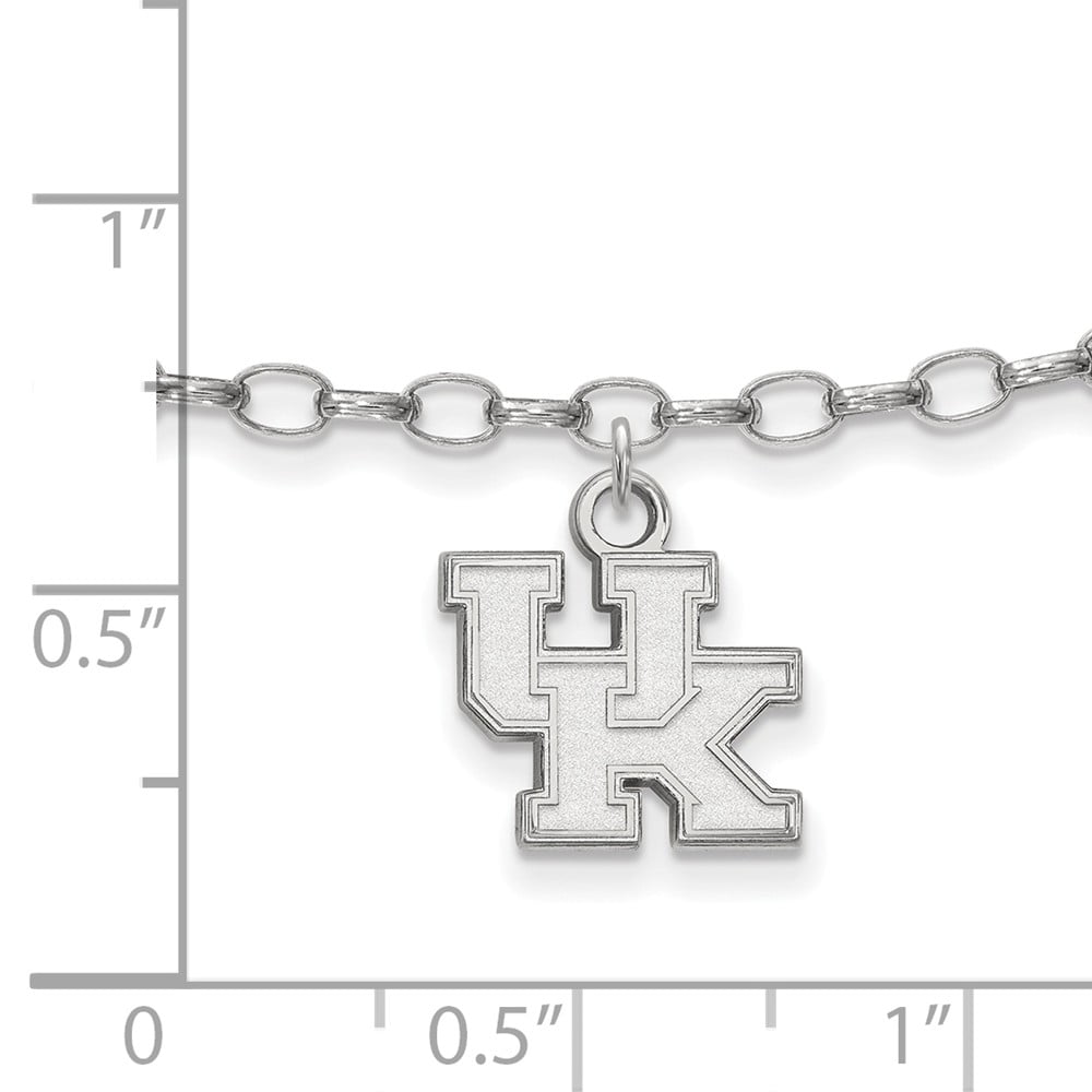 925 Sterling Silver Rhodium-plated Laser-cut University of Kentucky Anklet 9 