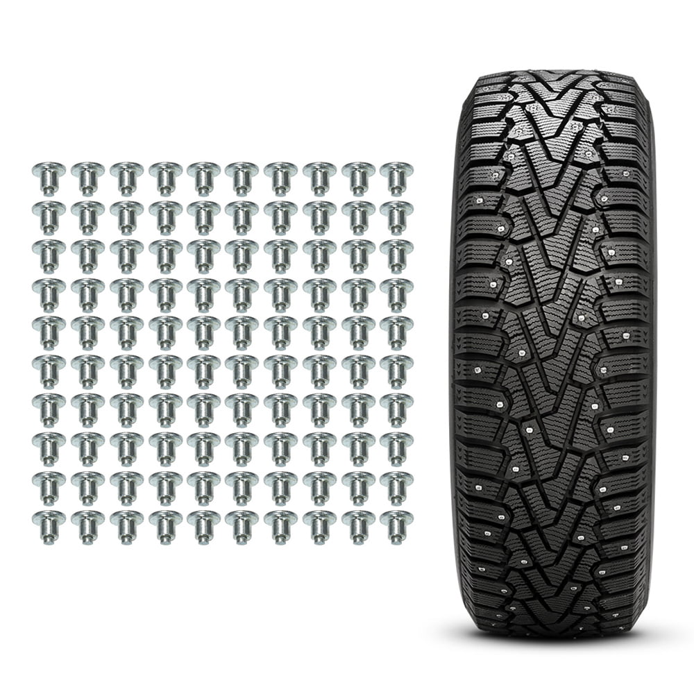 Tire Spikes 100 Pcs 9mm Snow Tire Screw Anti-Slip Studs Easy for Using for Motorcycle Car Truck ATV Tires