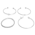 thumbnail image 2 of Bracelet, Heart Star Bracelet Clothes Accessory Alloy Exquisite 4pcs Durable  for Daily Life Silver, 2 of 8
