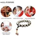 thumbnail image 5 of Pulsera de vidrio de color blanco, cuentas de Buda, pulseras elásticas de cuentas de meditación de yoga para hombres y mujeres, 5 of 5