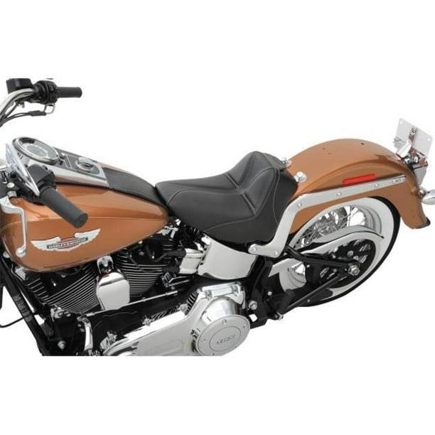 Saddlemen Lariat Solo Motorcycle Seat With Gel - Genuine Distressed Brown Leather For Harley