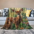 thumbnail image 2 of Orinice Cute Deer &amp; Tulips Blanket - Soft &amp; Lightweight Cozy Throw Blanket - Plush Warm Blankets for Sofa, Travel, Bedroom, Office, Home Decor - Ideal Gifts for Adults Kids Women Men   50x60in, 2 of 6