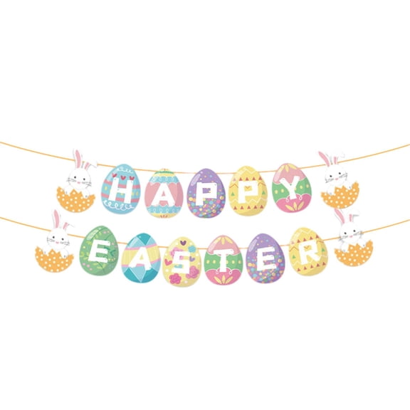 HOMYL Happy Easter Banner Easter Decor Decorative Colorful for Spring Porch School