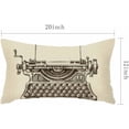 thumbnail image 5 of Throw Pillow Covers Writer Hand Drawn Vintage Typewriter Sketch Publishing Old Editor Cushion Pillow Case Home Decor Pillowcase 12x20 Inches, 5 of 6