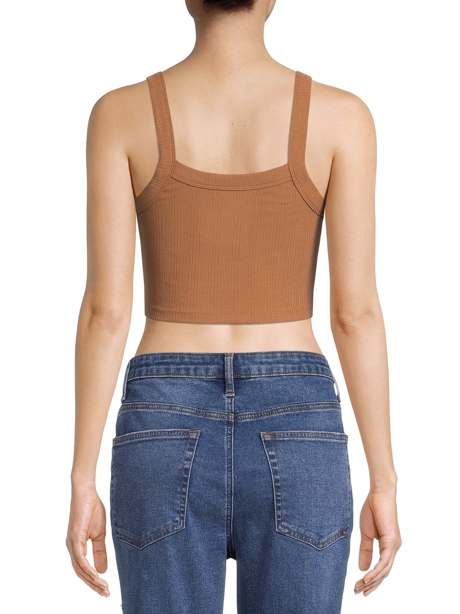 No Boundaries Juniors Crop Rib Tank Top, 2-Pack