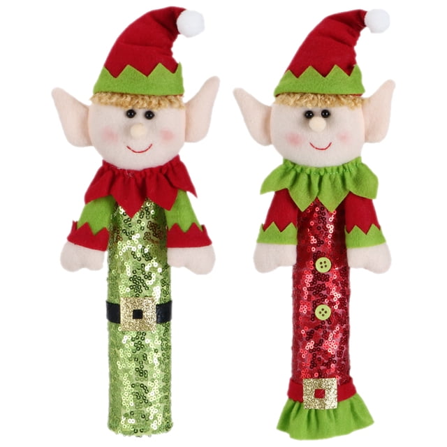 2 uds cubiertas de manija de puerta de nevera de Navidad cubiertas de manija de puerta de horno de microondas de cocina