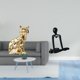 thumbnail image 2 of Estatua Decorativa De Gato Pensante, Figura Abstracta De Animal, Escultura Artística, Adorno Para Chimenea, Armario, Dormitorio, Estantería O Mesa., 2 of 8