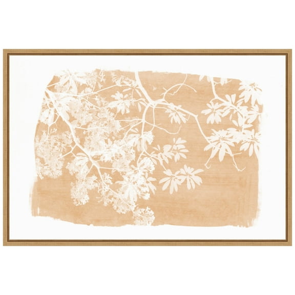 Amanti Art Orange Tree Foliage Silhouette Framed Canvas Wall Art Print