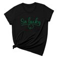 thumbnail image 2 of Women's Casual St. Patrick's Day Four Leaf Print Pullover Short Sleeve T-Shirt Top womens tops plus size, 2 of 4