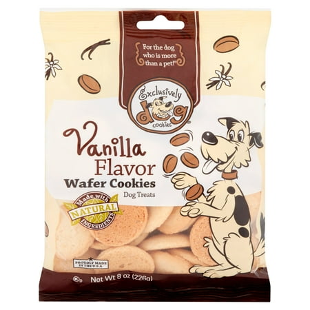 Exclusively Dog Cookies Vanilla Flavor Wafer Cookies Dog Treats, 8 oz