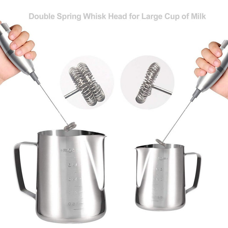 2 PCS Double Spring Whisk Head Electric Milk Frother Stainless