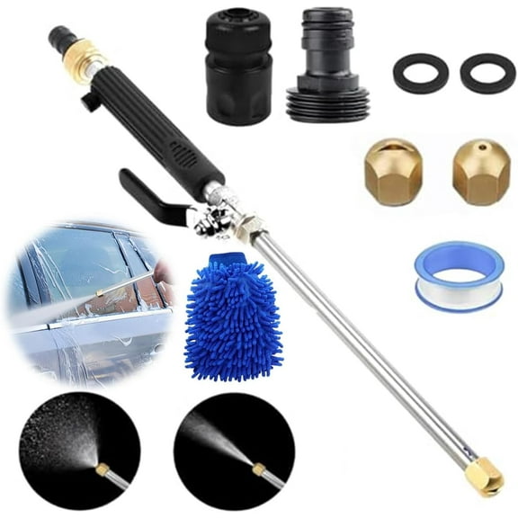 Jetflux Pressure Washer Gun, 2025 Upgraded Portable Cordless Pressure Washer Hand Held, 2-in-1 High Power Washer with 2 Nozzles & Quick Connectors for Car, Patio, Fence, Garden Cleaning