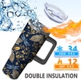 thumbnail image 3 of Navy Blue Floral Dragonfly Stainless Steel Tumbler, 30oz, 3 of 4