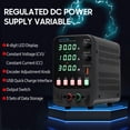 thumbnail image 3 of Riwcyla WANPTEK Bench DC PowerVariable 30V 10A Digital Display Adjustable Switching Regulated Power with Data Storage, Output Switch, USB Quick Port, Short Circuit, Encoder Adjust, 3 of 6