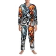 thumbnail image 3 of Fotbe Four Running Horses Pijama de Hombre con Estampado de Manga Larga, Conjunto de 2 Piezas, Ropa de Dormir Suave y Cómoda con Bolsillos-Large, 3 of 7