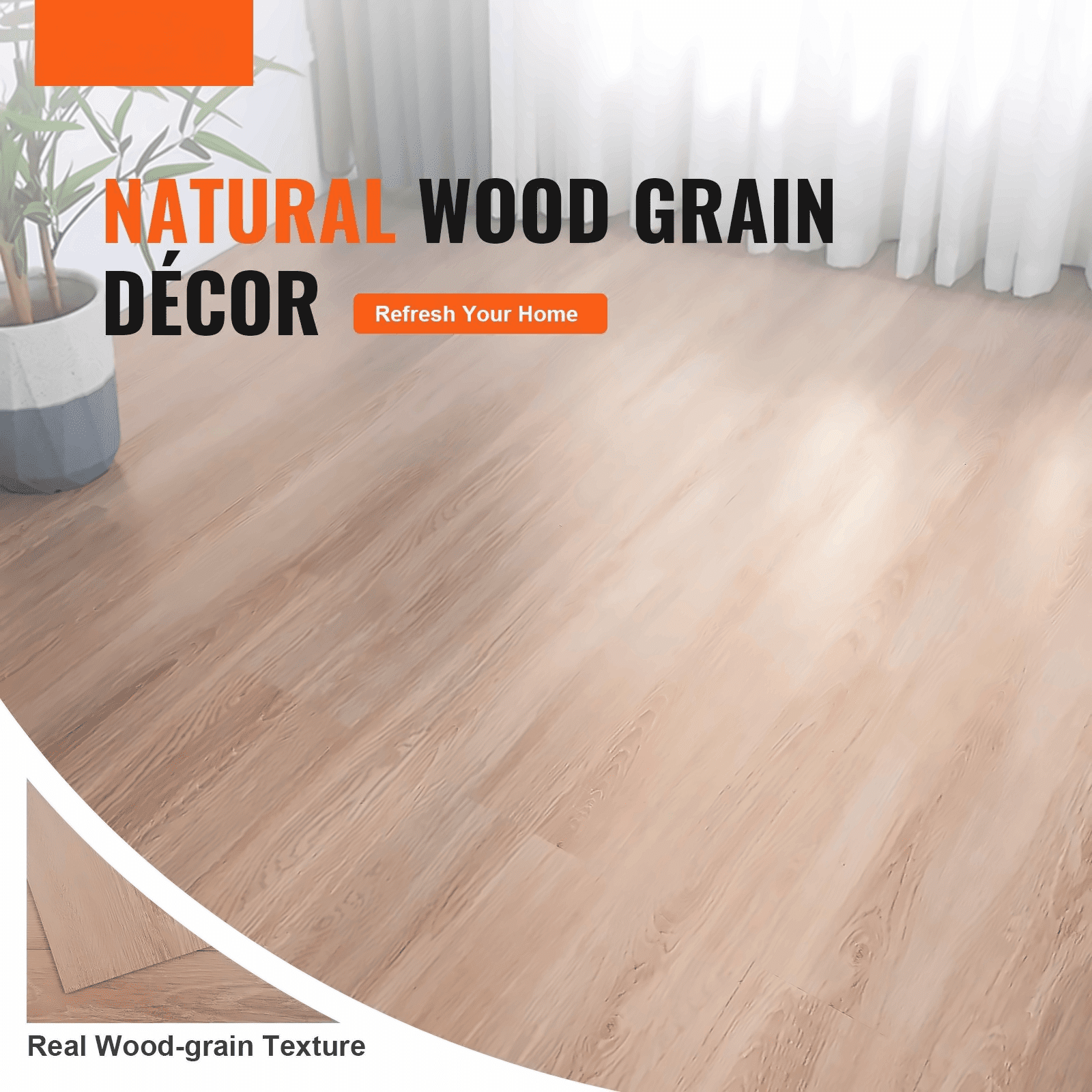 Peel and Stick Floor Tiles 36x6 inch, 36 Pack Wood Grain Vinyl Flooring, 2.5mm Thick Self Adhesive Tiles for Kitchen, Bathroom, Bedroom, DIY Home Decor