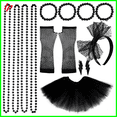 thumbnail image 1 of Conjunto de diadema de encaje con pendientes y falda tutú para adultos con imagen principal de neón para fiesta de graduación, 1 of 1