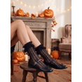 thumbnail image 3 of Stcellnmex 2 Pairs Black Women Lace Socks, Ruffle Frilly Ankle Socks, Cute Lolita Lace Trim Dress Socks for Accessories, 3 of 5