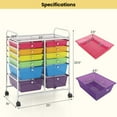 thumbnail image 3 of Gymax Office Rolling Cart 12 Storage Drawer Studio Organizer Bins Scrapbook Paper Colorful, 3 of 10