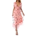 thumbnail image 5 of Douhoow Women Princess Long Dress Strawberry Sequin Mesh Dress V-Neck Lace-up Tutu Dress, 5 of 9