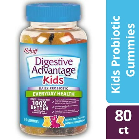 Digestive Advantage Kids Daily Probiotic Gummies, Natural Fruit Flavors - 80 (Best Probiotic For C Diff)