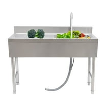 TFCFL Commercial Kitchen Sink Stainless Steel Sink for Restaurant 1 Compartment Laundry Sink with Faucet