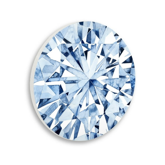 Stupell Industries Abstract Blue Diamond Sharp Geometric Watercolor Pattern,12 x 12,Design By Grace Popp