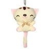lucore 4 happy striped cat plush stuffed animal keychain - hanging toy doll, lucky charm & ornament (pink)