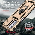 thumbnail image 4 of Galaxy A32 5G Case,Dteck Shockproof Rubber Rugged Case Hybrid Hard Ring Holder Kickstand Slide Camera Lens Protector Cover for Samsung Galaxy A32 5G 6.5-inch,Gold, 4 of 8