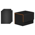 thumbnail image 4 of Caja para baraja de cartas, porta cartas, caja de almacenamiento de cartas con funda, cierre magnético premium, negro naranja, 4 of 9
