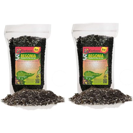 Begonia Potting Soil - Experience Stunning Blossoms and Vibrant Growth with Professional Grade Mix - 10 Quart
